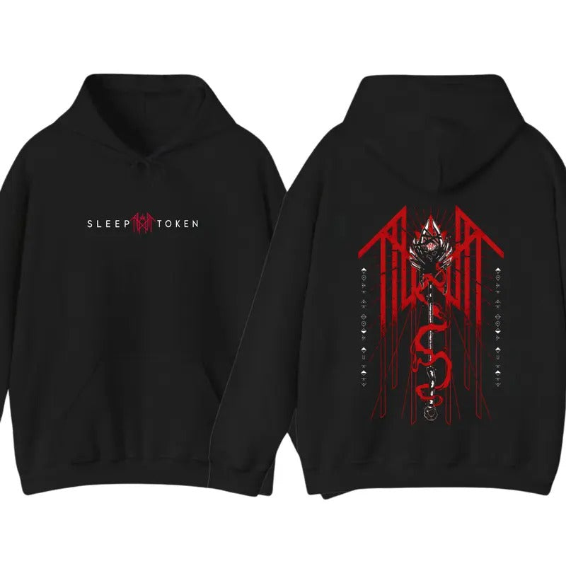 Sleep Token Double Sides Hoodie Sweatshirt T shirt, Reaper Angel TShirt, Vintage TRIDENT Hoodie, Sleep Token Tour Merch,...
