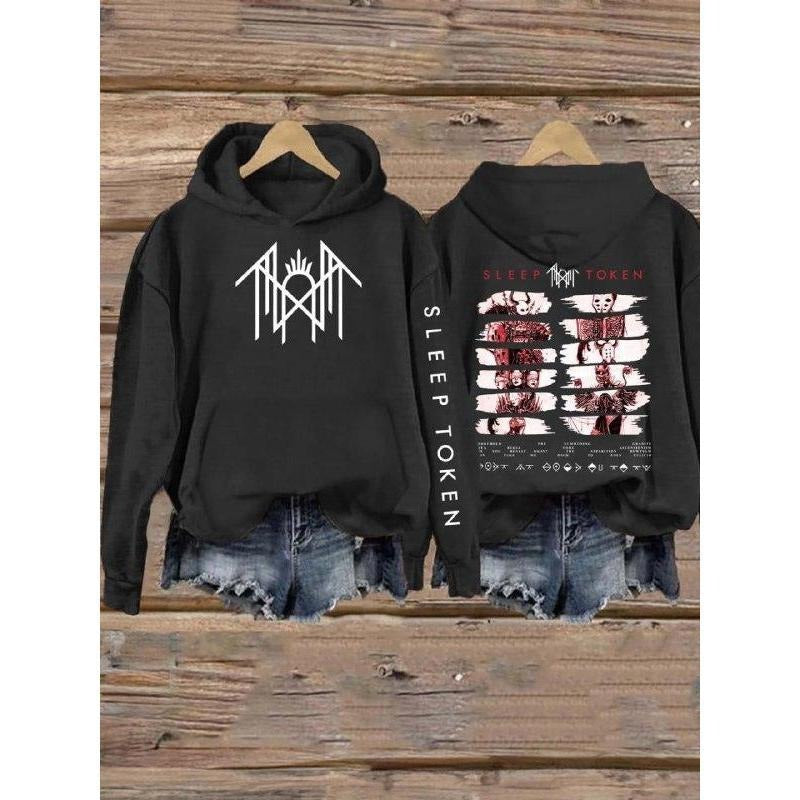 Sleep Token Hoodie 2 sides and left sleeve Print Logo Sleep Token style 2FDS T-Shirts, Sweatshirt | GrindPrints.com