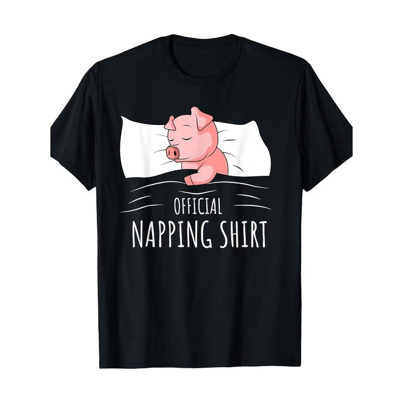 Sleeping Pig Lover Swine Official Napping T-Shirt-100% Cotton - 220g made in usa Hoodie, Sweatshirt | GrindPrints.com