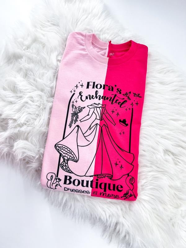 Sleeping Princess Flora's Enchanted Boutique Colorblock Comfy Unisex T-Shirt Womenswear Kids Youth Magic Vacation Mama &...