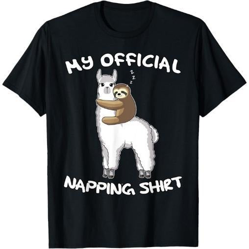 Sleeping Sloth Alpaca Llama Pyjamas My Official Napping Made USA T-Shirts, Hoodie, Sweatshirt