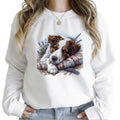 Sleepy Cute Dog in a Blanket Sweatshirts Unisex Hoodie 4th of July T-shirt Hunting Season Unisex 1 Cotton Womenswear