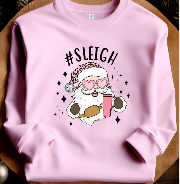 Sleigh Santa with Sunnies Sweatshirt Casual Winter Womenswear T-Shirts, Hoodie | GrindPrints.com