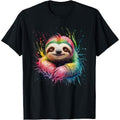 Sloth Men Colorful Watercolor Sloth T-Shirt Made in USA Hoodie, Sweatshirt | GrindPrints.com