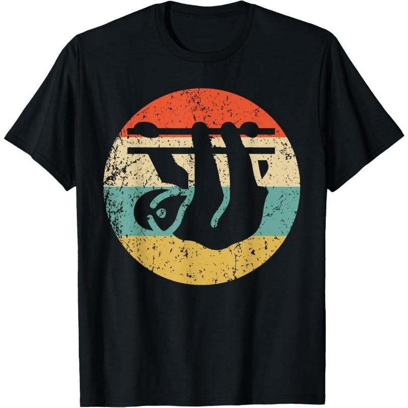 Sloth Retro Style Animal T-Shirt Made in USA Hoodie, Sweatshirt | GrindPrints.com