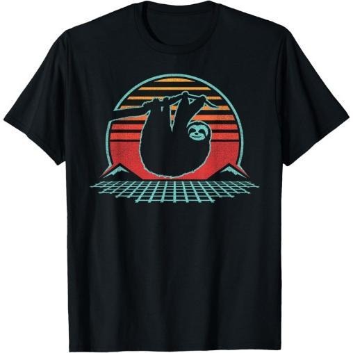 Sloth Retro Vintage 80s Zoologist Animal Lover Made USA T-Shirts, Hoodie, Sweatshirt