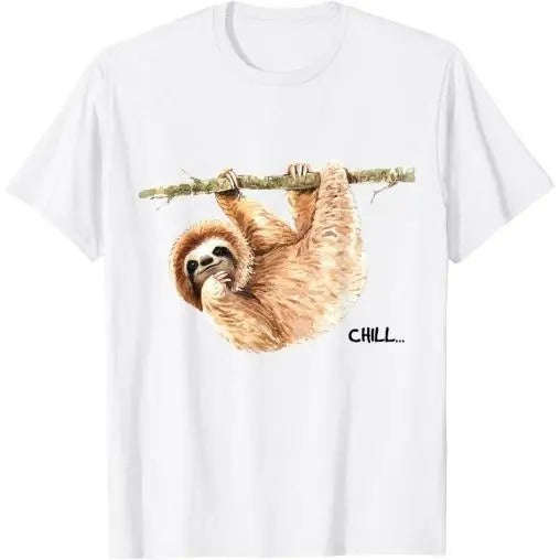 Sloth says Chill T-Shirt Made in USA Hoodie, Sweatshirt | GrindPrints.com