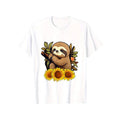 Sloths Print Men's Cotton T-shirt, Graphic Tee Men's Outdoor Clothes, Casual Short Sleeve Crew Neck T-shirt made in...