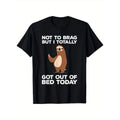 Sloths Print Men's Cotton T-shirt, Graphic Tee Men's Outdoor Clothes, Casual Short Sleeve Crew Neck T-shirt made in...