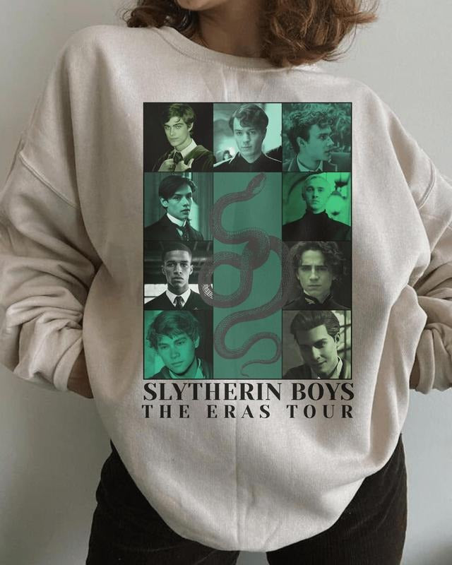 Slytherins Boys Sweatshirt, Green House Shirt, Wizard House Shirt Snake House Shirt Malfoy Shirt Pottery T-Shirt Wizard...