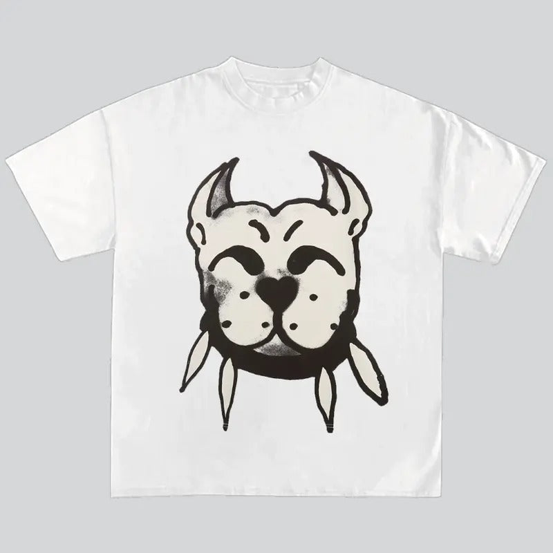 Smile With Dog Retro Graphic Y2k Streetwear T-Shirt Hip Hop Genz Hoodie, Sweatshirt | GrindPrints.com