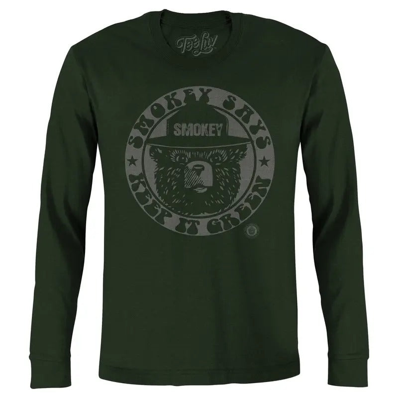 Smokey "Keep It Green" Long Sleeve T-Shirt - Green Hoodie, Sweatshirt | GrindPrints.com