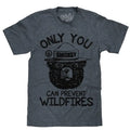 Smokey Bear Only You Can Prevent Wildfires T-Shirt - Indigo graphic tee Hoodie, Sweatshirt | GrindPrints.com