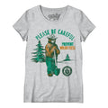 Smokey Bear Please Be Careful Prevent Wildfires  Women's Scoopneck T-Shirt - Gray Hoodie, Sweatshirt | GrindPrints.com