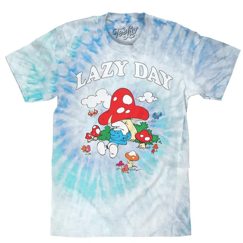 Smurfs Lazy Day Tie Dye T-Shirt - Lagoon Tie Dye Hoodie, Sweatshirt | GrindPrints.com