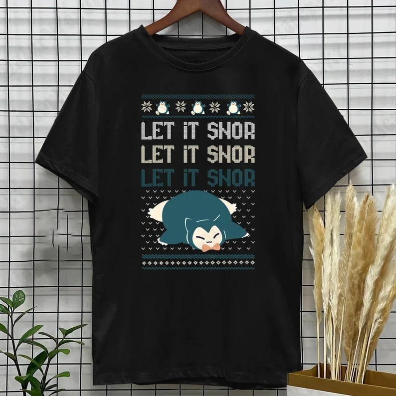 Snorlax Cute T-shirt Let it Snor Unisex Shirt Snorlax Family Shirt Anime Shirt Hoodie, Sweatshirt | GrindPrints.com