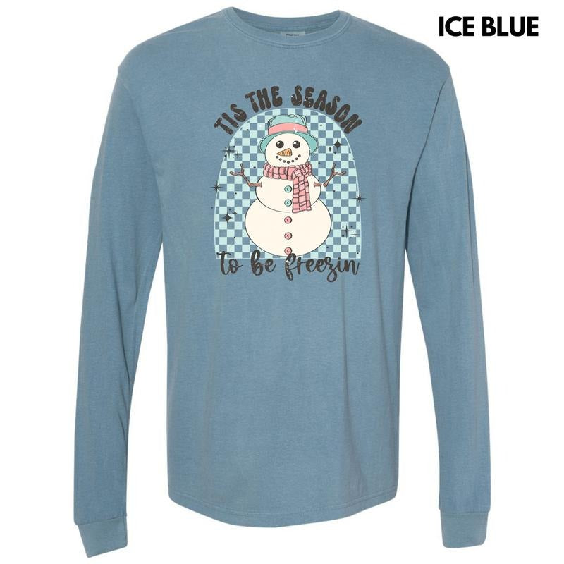 Snowman Be Freezin Long Sleeve Comfort Colors T-Shirt 'NLB' Hoodie, Sweatshirt | GrindPrints.com