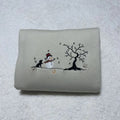 Snowman and a dog embroidered sweatshirt; Cotton Casual dog embroidered crewneck Womenswear Hoodie T-Shirts | GrindPrints.com