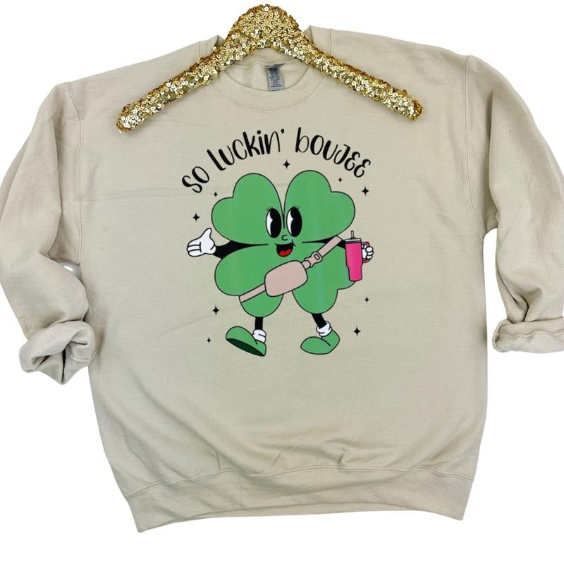 So Luckin' Boujee Gildan Sweatshirt T-Shirts, Hoodie | GrindPrints.com