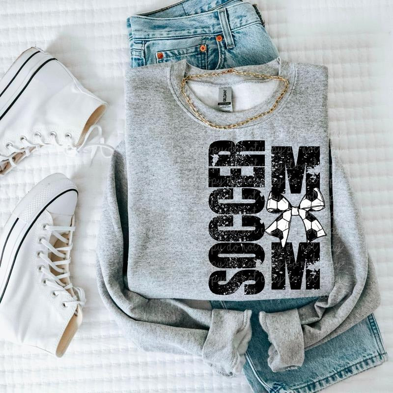 Soccer Mom Bow DTF Transfers - THIS IS NOT A SHIRT Hoodie, Sweatshirt | GrindPrints.com