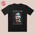 Never Surrender! 'Never Give Up' Tee | Cartoon Avatar & Purple-Pink Gradient | Trendy All-Day Style for...