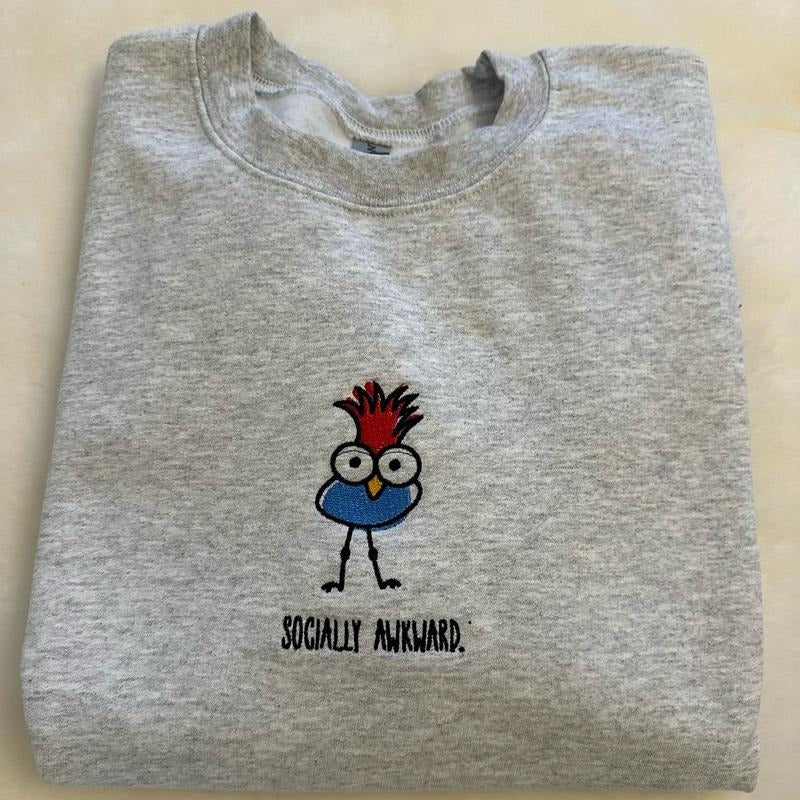 Socially Awkward Embroidered Custom Colors Tee Shirt Hoodie, Sweatshirt | GrindPrints.com