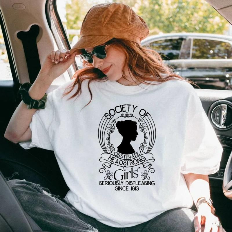 Society Of Obstinate Headstrong Girls Tshirt, Strong Girl Shirt, Pride And Prejudice Tee, Feminist Gift, Unisex Short...