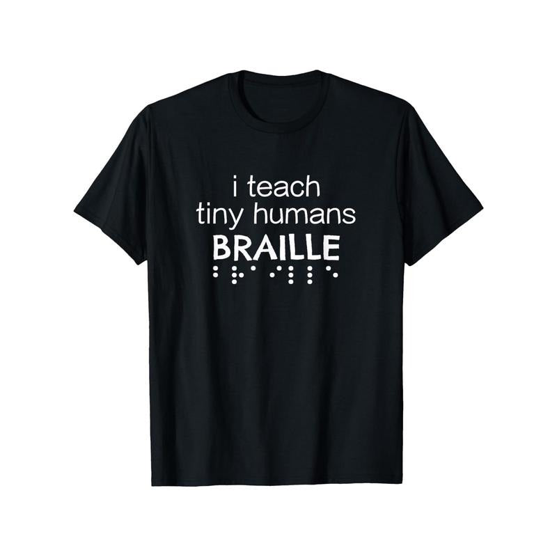 Soft & Stylish 100% Cotton 'I Teach Tiny Humans' Graphic Tee - Perfect Gift for Blind Teachers, Men & Women - Versatile...