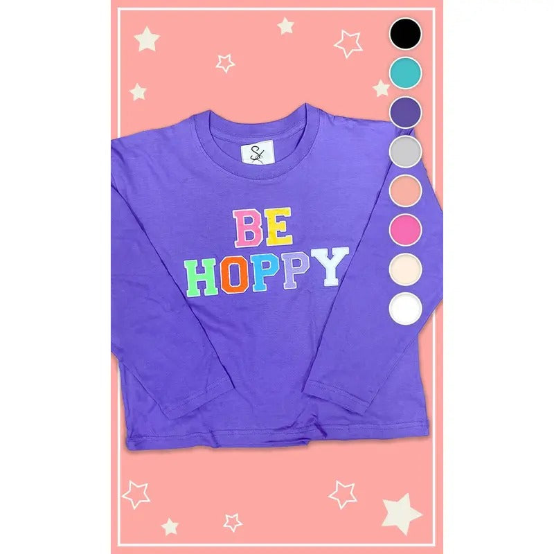 Soft Chenille Be Hoppy Easter Youth Long Sleeve Shirt Hoodie, Sweatshirt | GrindPrints.com