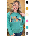 Soft Chenille Fall in Love Graphic Boyfriend Long Sleeve T-Shirt Hoodie, Sweatshirt | GrindPrints.com