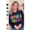 Soft Chenille Jingle Bells Graphic Long Sleeve T-Shirt Hoodie, Sweatshirt | GrindPrints.com