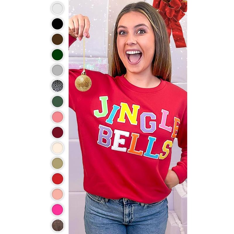 Soft Chenille Jingle Bells Graphic Sweatshirt T-Shirts, Hoodie | GrindPrints.com