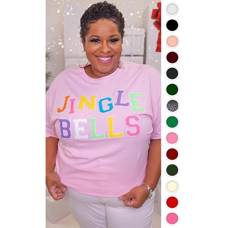 Soft Chenille Jingle Bells Graphic T-Shirt Hoodie, Sweatshirt | GrindPrints.com
