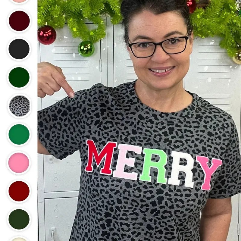 Soft Chenille Merry Graphic T-Shirt Hoodie, Sweatshirt | GrindPrints.com