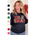 Soft Chenille Oh Snap Graphic Long Sleeve T-Shirt Hoodie, Sweatshirt | GrindPrints.com