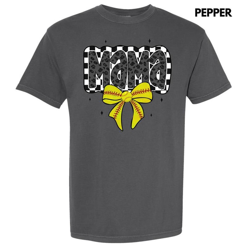 Softball Checkered Mama Comfort Colors T-Shirt 'NLB' Hoodie, Sweatshirt | GrindPrints.com