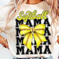 Softball Mama Bow tshirt, Retro Coquette sweatshirt, Game Day Softball Mom T-Shirt, mother's day gift Hoodie