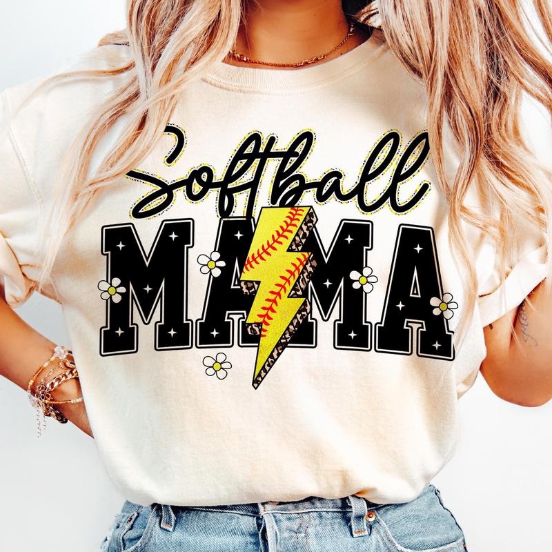 Softball Mama Varsity T-Shirt, Softball Mama Shirt, Softball Lightning T-Shirt Hoodie, Sweatshirt | GrindPrints.com