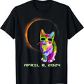 Solar Eclipse TShirt 2024 Cat Wearing Solar Eclipse Glasses T-Shirt | Unisex Cotton Tee Gift | Full Size Hoodie, Sweatshirt