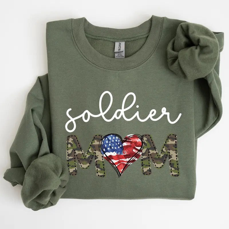 Soldier Mom, Military, Armed Forces, Mother's Day Sweatshirt T-Shirts, Hoodie | GrindPrints.com