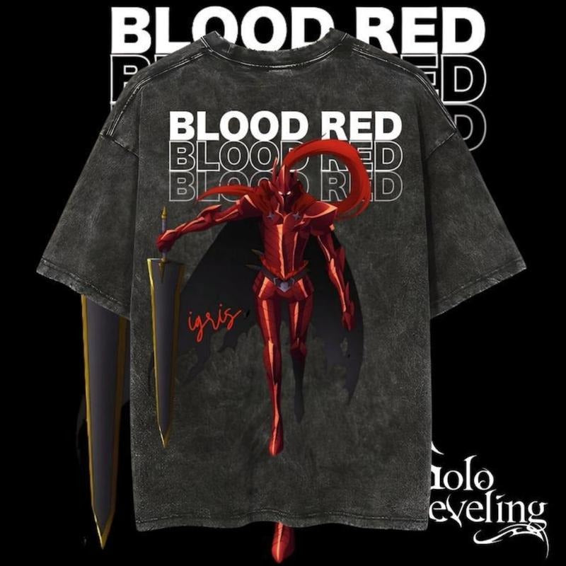Solo Leveling Anime Tee, Heavy Washed Shirt, Anime T-Shirt Cotton Menswear Hoodie, Sweatshirt | GrindPrints.com