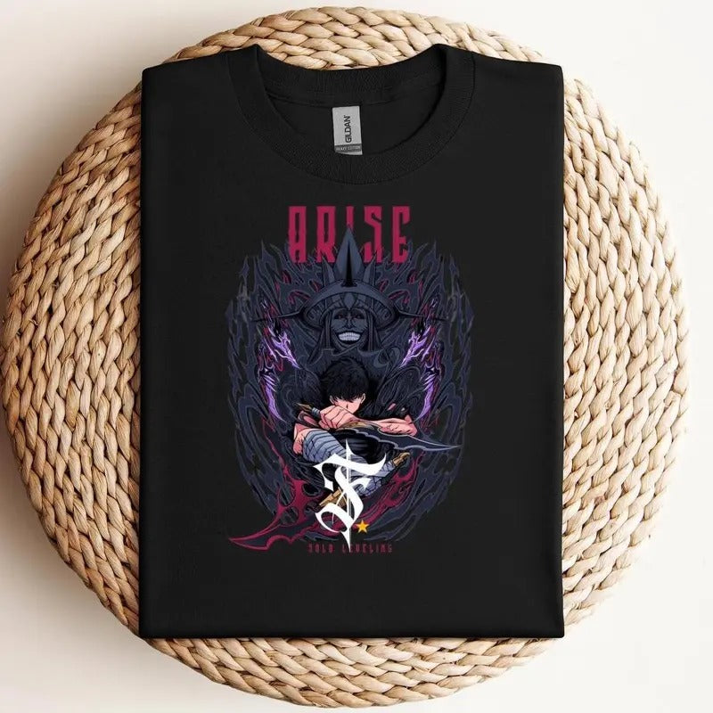 Solo Leveling Shirt, Sung Jinwoo Shirt, Anime Graphic Tee, Gift For Him, Gift For Her Hoodie, Sweatshirt | GrindPrints.com