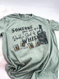 Someone Pour Me Up a Double Shot of Whiskey T-shirt, Sweatshirt or Hoodie Tipsy Unisex Comfy Tops Womenswear Oversized Print