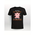 Sometimes I Talk To Myself Pig ver2Summer men's front printed short sleeved T-shirt top, comfortable and breathable...