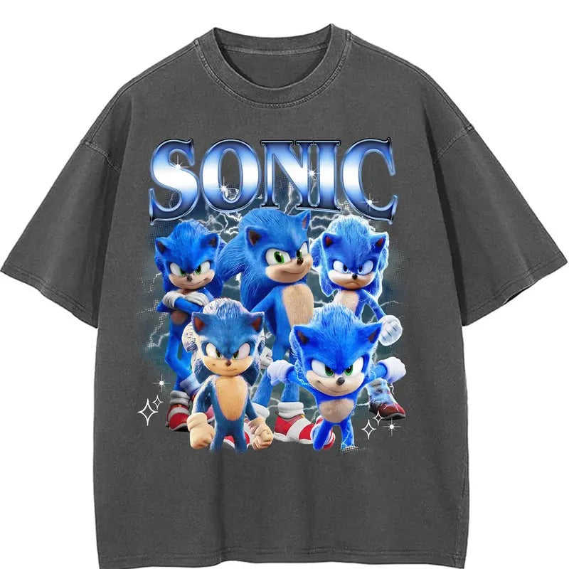 Sonik The Hedge Hog Comfort Colors Unisex Tshirt For Men- For Women, Y2K 90s Retro Celebrity Crush Movies Bootleg Tshirt,...