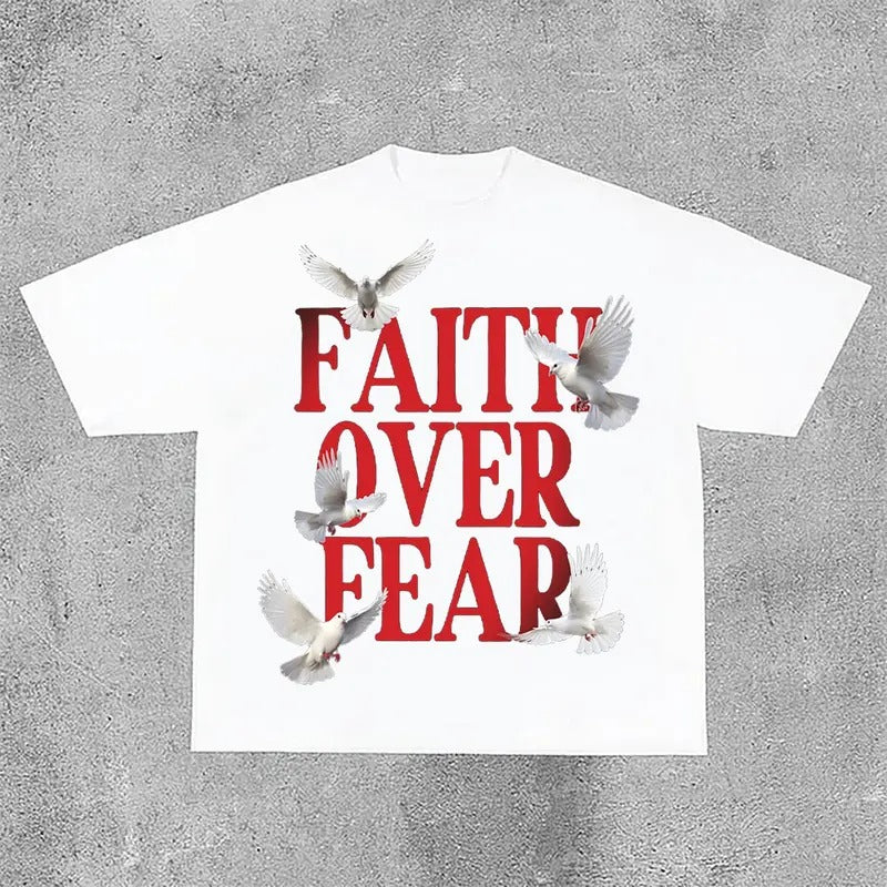 Sopula Casual Short Sleeve Faith Over Fear Print  T-Shirt Hoodie, Sweatshirt | GrindPrints.com