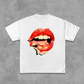 Sopula Collage Red Lip Graphic Design Cotton T-Shirt Hoodie, Sweatshirt | GrindPrints.com