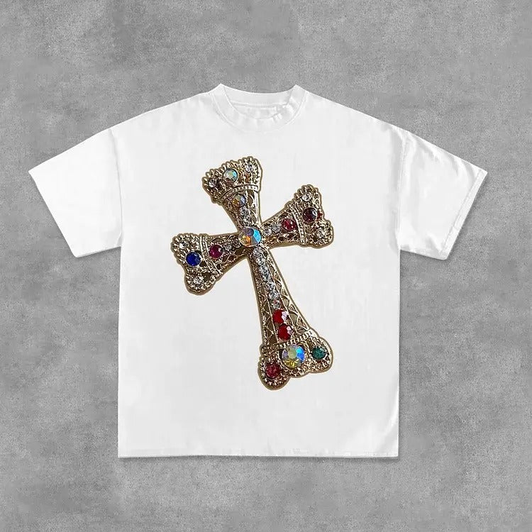 Sopula Diamond Cross Graphic Print Cotton T-Shirt Hoodie, Sweatshirt | GrindPrints.com