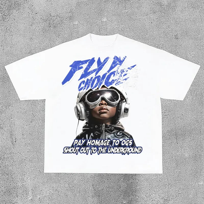 Sopula Fly By Choice Graphic Print Cotton T-Shirt Hoodie, Sweatshirt | GrindPrints.com