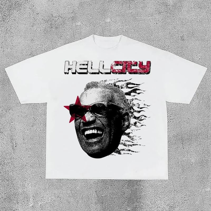 Sopula Hellcity - Flame Player Graphics Cotton T-Shirt Hoodie, Sweatshirt | GrindPrints.com